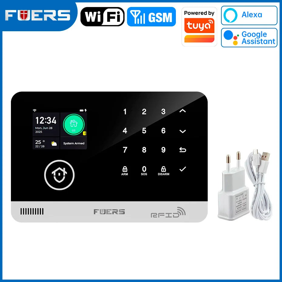 Just Arrived Upgraded 13 Languages Alarm System for Home Office Shops TUYA Smart WI-FI GSM Security Alarm Host with Doors Windows Motion Sensor Smart App Control Work Google Alexa Amazon Voice Support Security Supplies