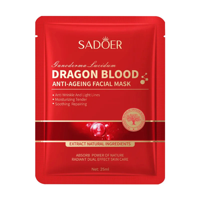 5 PCS Set Dragon Blood Facial Masks for Face Moisturizing Anti-Aging Hydrating Face Mask Facial Skin Care Products