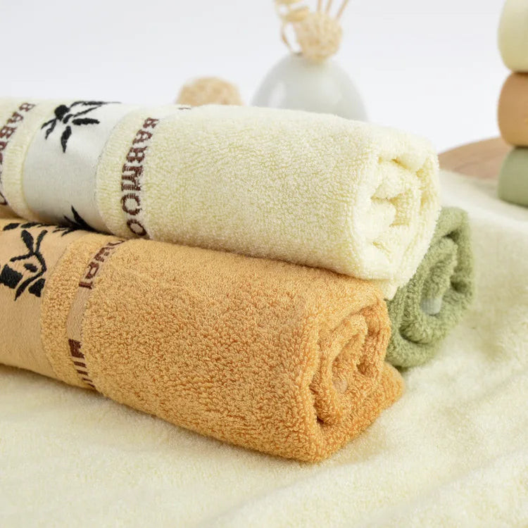 NEW 4-6 PCS Set 100% Bamboo Fiber Towels Sets Home Bath Towels Adults Face Towel Thick Absorbent Luxury Bathroom Towels Seaside Beach Shower Bathroom Hotel Towels