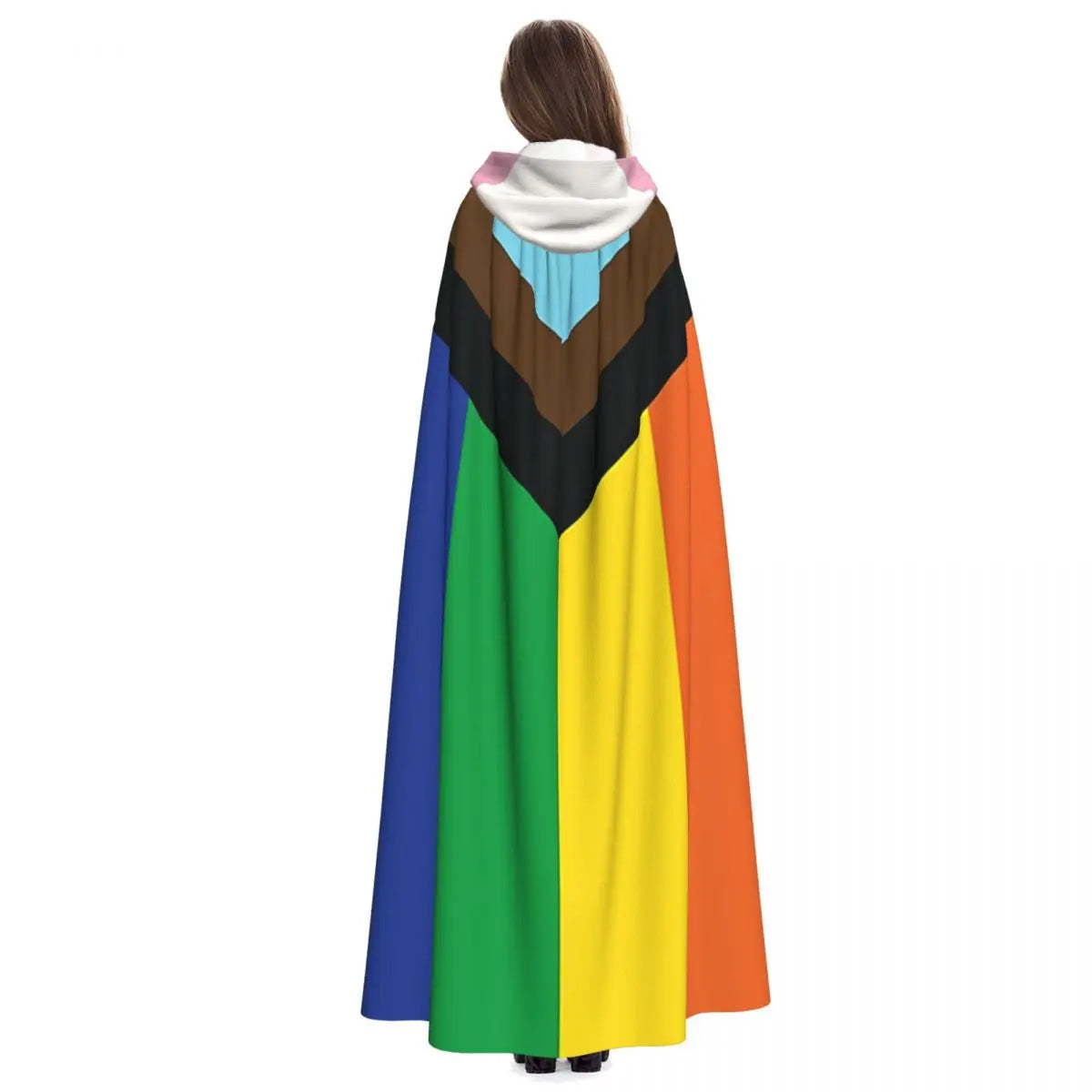 Long Cape Cloak Rainbow Flag Gay Pride Hooded Cloak Coat Autumn Hoodies