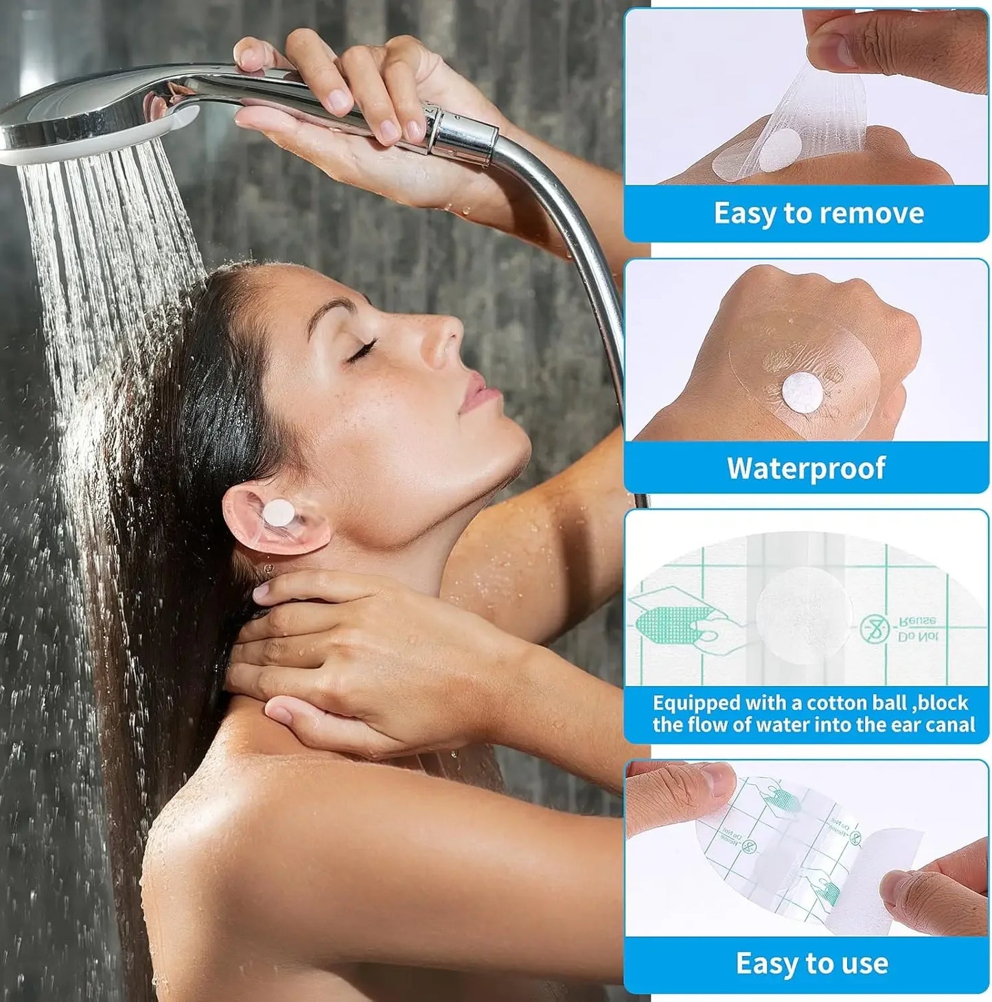 200Pcs Set Adults-Babies Disposable Waterproof Ear Stickers Adults Baby Shower Ear Pad Cover Salon Hairdressing Dye Shield Anti-Wear Heel Patch