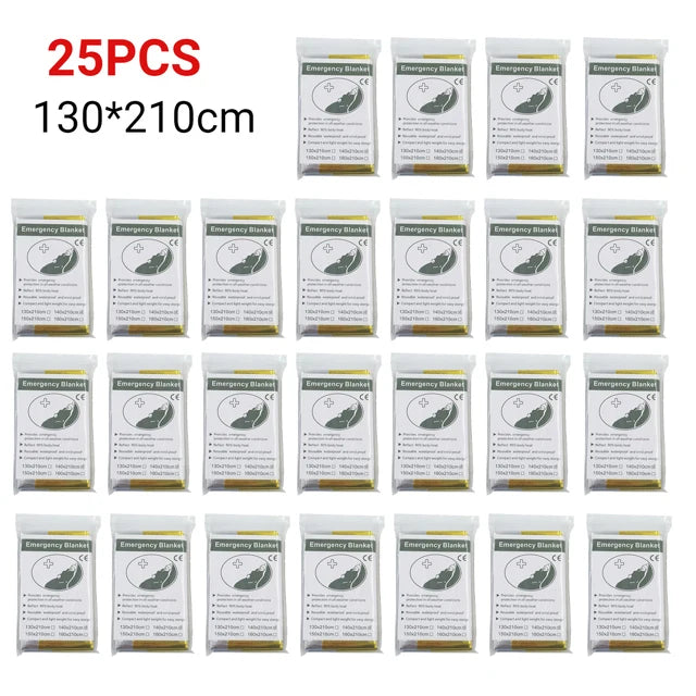 30 PCS Set 130*210cm Outdoor Emergency Gold-Sliver Survival Blanket 5-30pcWaterproof First Aid Rescue Curtain Foil Thermal Military Blanket
