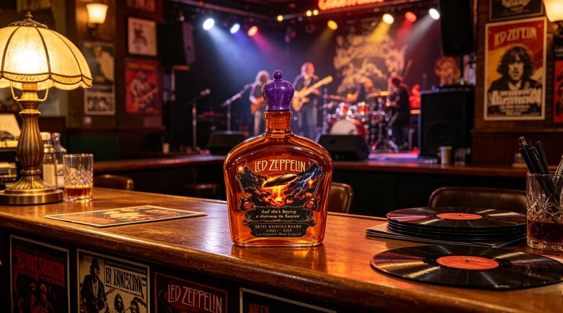 LED ZEPPELIN 58th Anniversary Whiskey Flask Portable Hip Flask Stainless Steel Whiskey Wine Bottle Decanter for Rock Fans Gift Home Bar Drinkware Night Club Pubs Barware Accessories