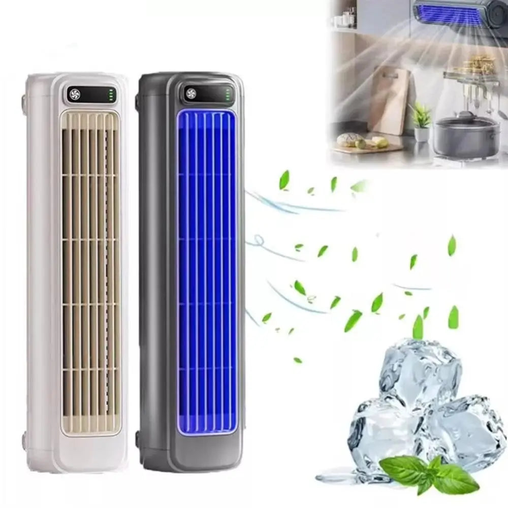 Home Office USB Rechargeable Hole-Free Mount Fan Bladeless Design Leafless Design Leafless Powerful Cooling Fan Lightweight Compact for 5V/2A 3000mAh