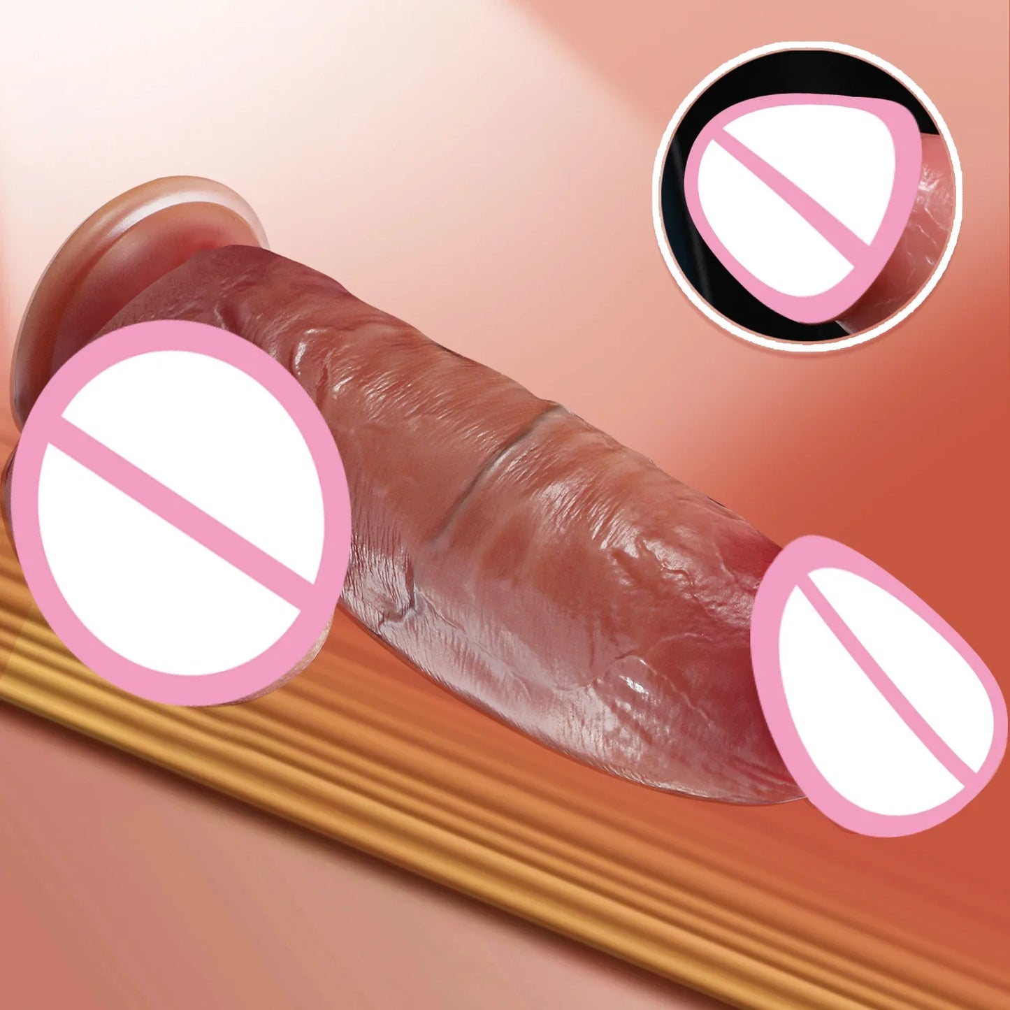 Huge Realistic Thick Dildo Adult Sex Toy for Women Soft Silicone Vaginal Masturbators Small Glans Penis with Suction Cup Dick