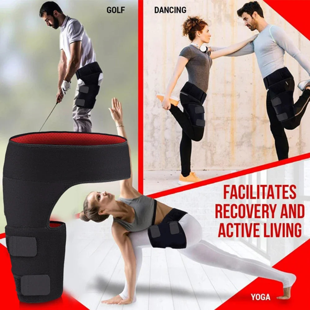 NEW Arrivals Hip Brace Thigh Compression Sleeve for Runners Cyclists Groin Support Straps Hip Stability Brace Protector Adductor Muscles and Tendons Around Groin, Quad & Hamstring Support