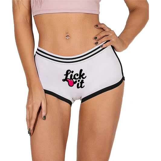 NEW Arrivals *Lick It* Tongue Cotton Underwear for Women New Girls Boxer Shorts Female Boyshorts Panties Breathable Women's Intimates Summer Beach Bar Girls Streetwear Shorts