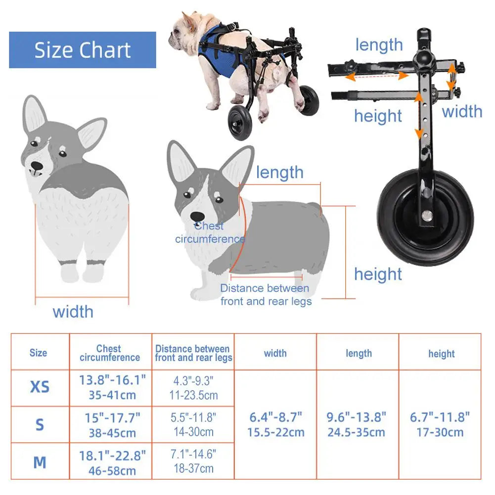 Dog Walk Wheelchair Disability Dog Hind Legs Bracket Dog Injured And Weak Rehabilitation Aid Car Adjustable Pet Walk Booster