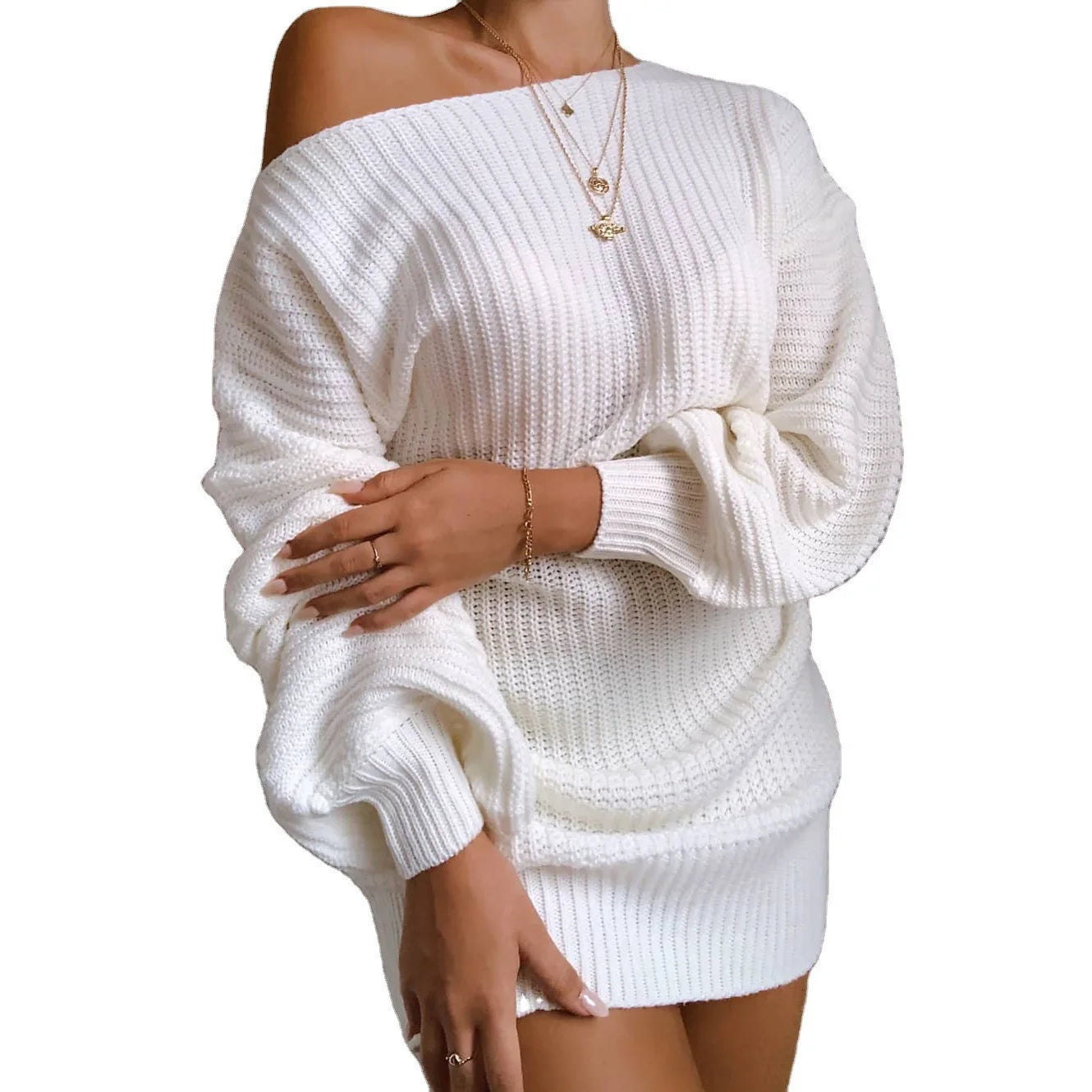 8 Colors S-3XL UK Plus Size Sweaters Women New Fashion Autumn Winter Spring Europe Casual Off-Shoulder Lantern Sleeve Sweater Women's Clothing HHX20247