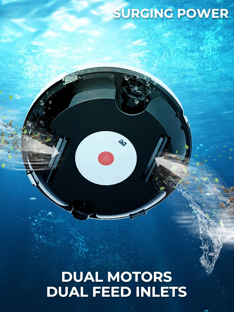 NEW UK/ US/ AUS/ EU Plug Powerful Wireless Cordless Robotic Pool Cleaner Pool Vacuum with Dual Motors Self Parking for Flat Ground Swimming Pools Set Water Pool Cleaning Supplies
