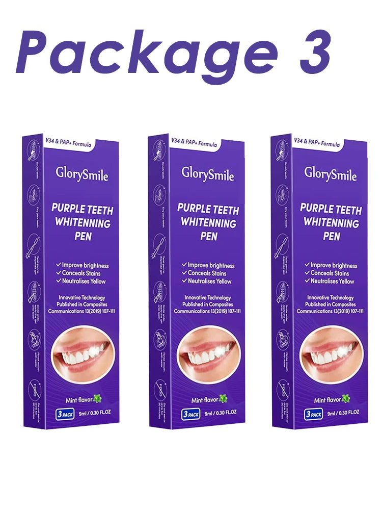 NEW Arrivals 1-5 PCS Set Purple Instant Teeth Whitening Pen Tartar Toothpaste Cleaning Tooth Stain No Sensitivity for a Brighter Whiter Smile Decay Care