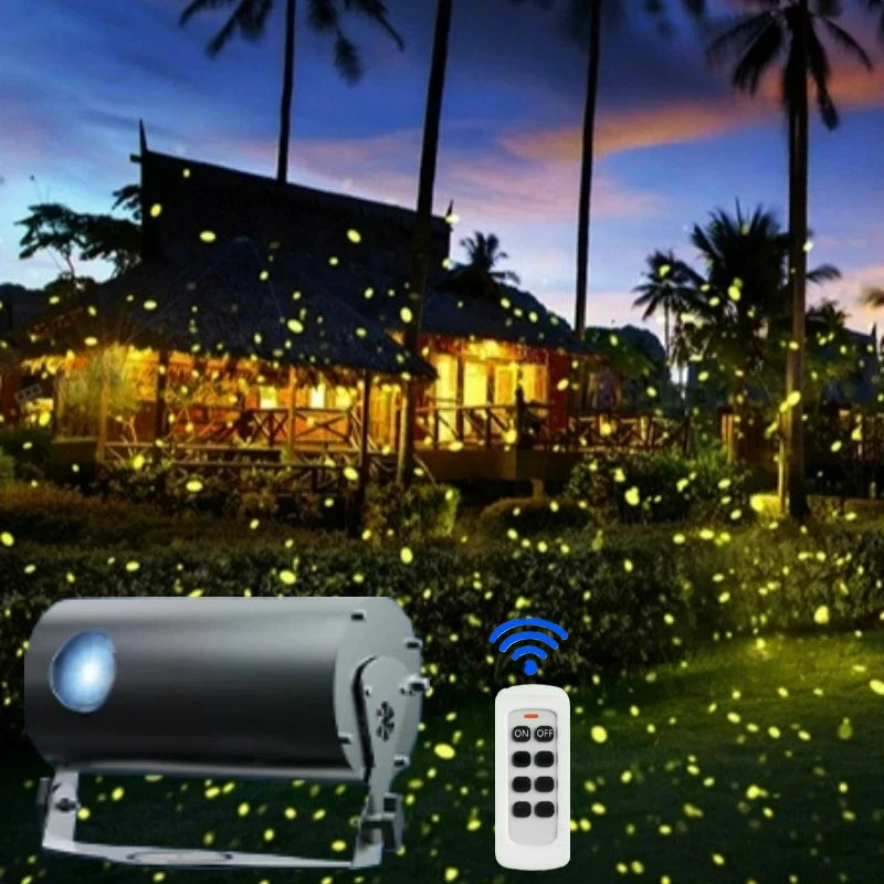 For Home Villa Dynamic Colorful Firefly Projection Lamp with Remote Control Light Adjustment Outdoor Waterproof Courtyard Lawn Garden Landscape Projector Lights System
