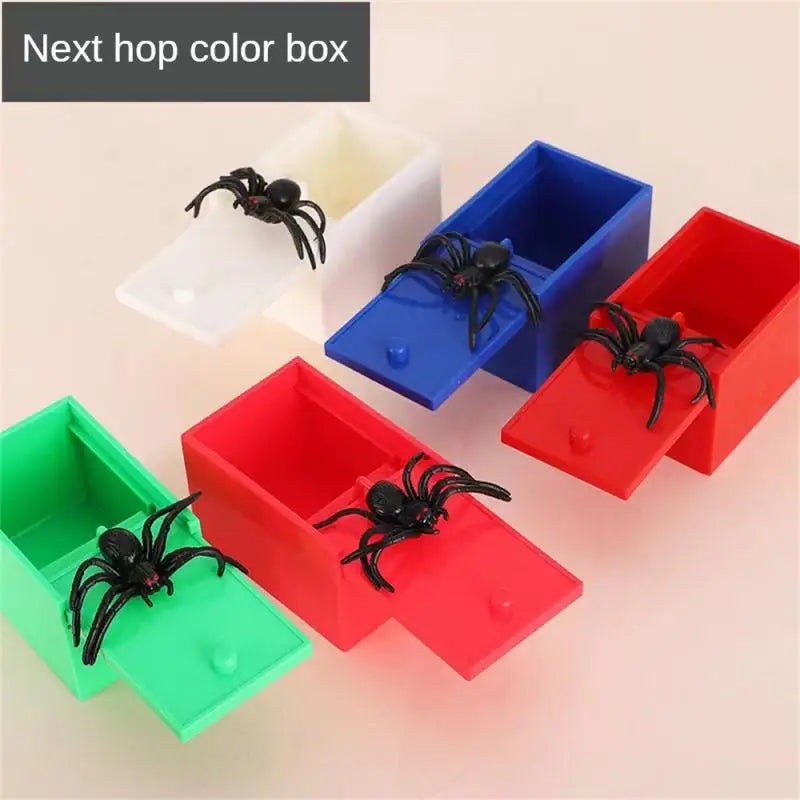5PCS-10PCS Set  Halloween Decor Trick Spider Funny Wooden Scare Box Practical Joke Office Prank Toys Funny Play Joke Gifts