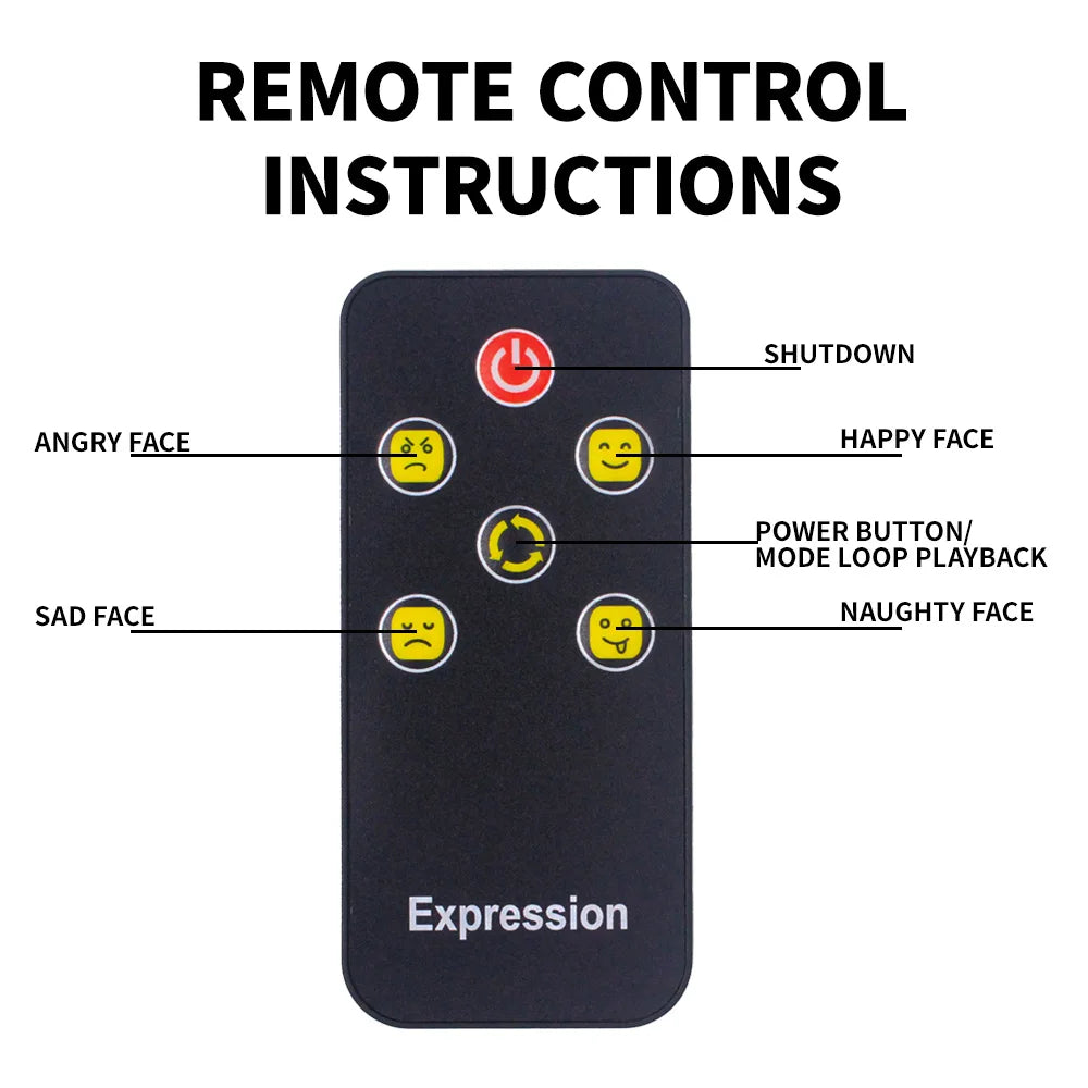 Car Funny Facial Expression Light With Remote Controller Rear Window Multi-function Warning Reminder Lamp Exterior Accessories