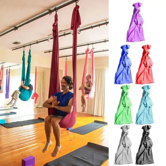 Portable Indoor Aerial Yoga Belt Set Suspension Beds Kids Swing Toy Set Therapy Elastic Hammock Hanging Chair Home Rooms Sensory Autism Kids New