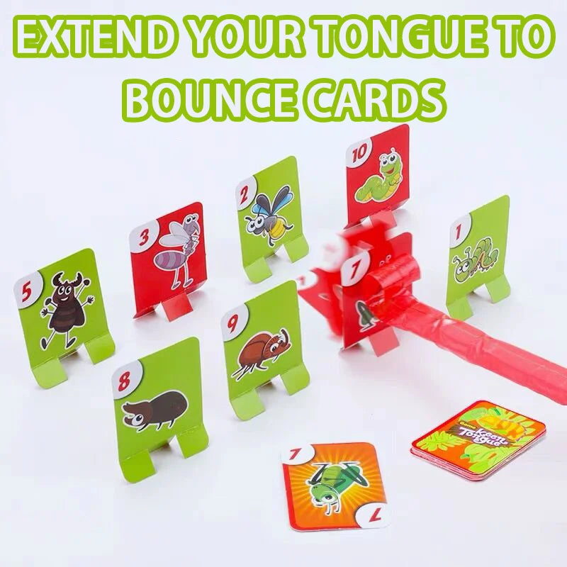 4 Person Frog Lizard Mask Wagging Tongue Lick Cards Board Games for Children Family Party Toys Antistress Funny Desktop Puzzle Game Toys