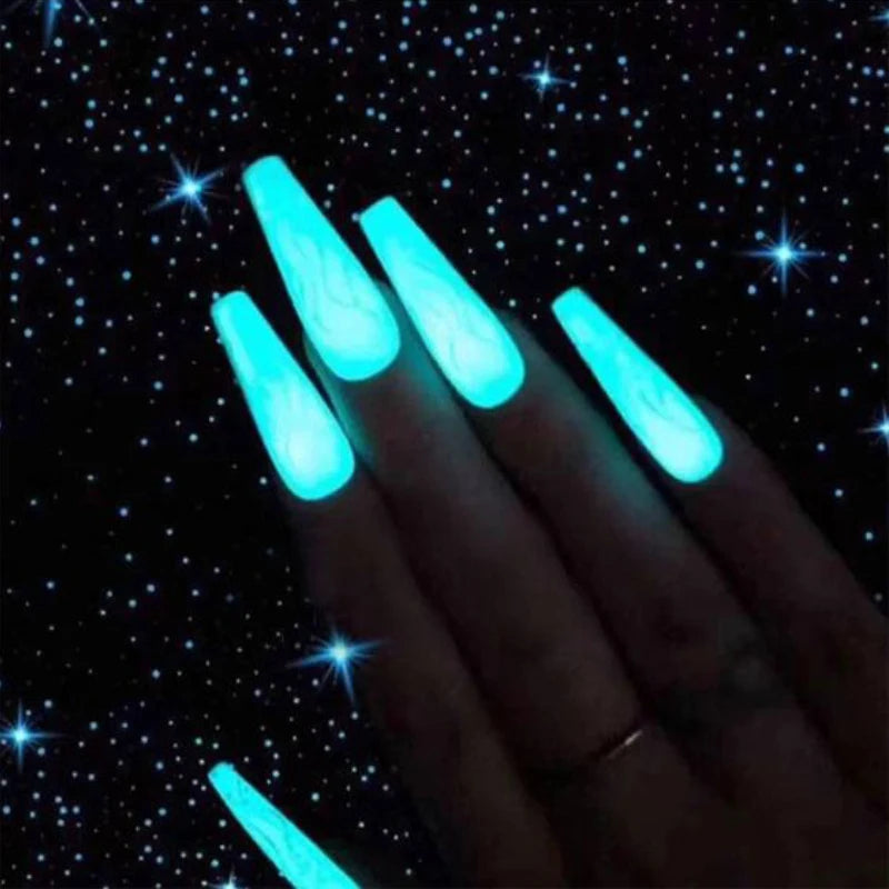 6PCS/SET Luminous Nail Glitter Powder Glow In The Dark Green Orange Neon Pigment Dust Fluorescence Luminescent Manicure Decor