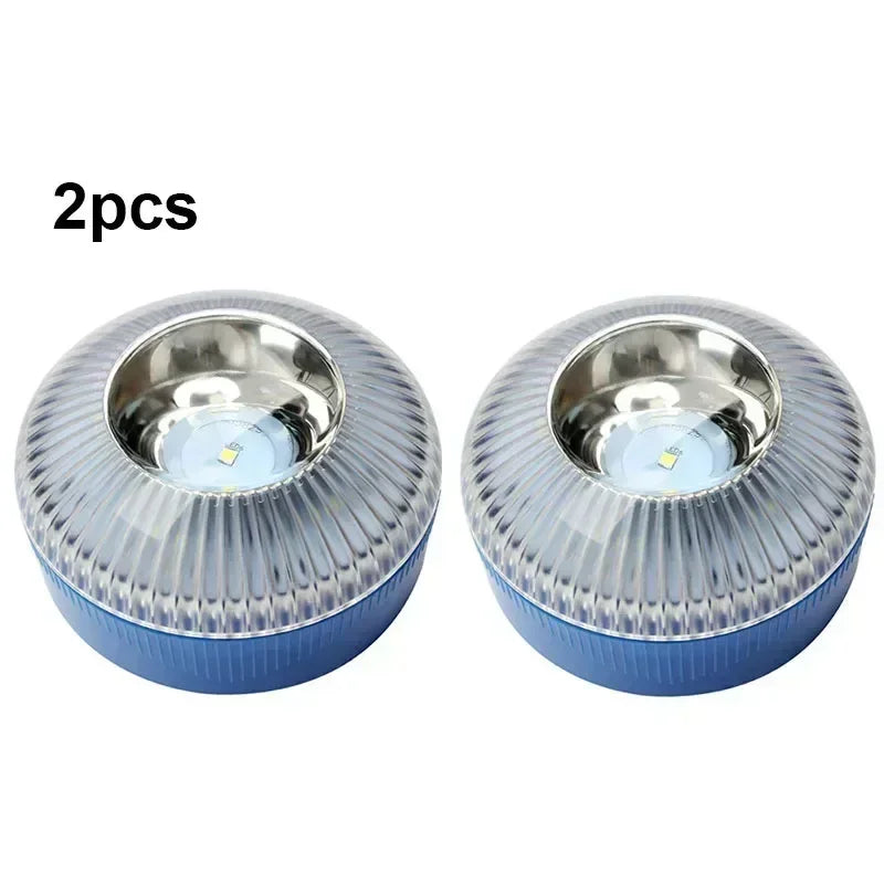 4 PCS Set Newest Portable Emergency Light Car Emergency Beacon Light Orange/Blue/Red Magnetic Induction Strobe Light Waterproof Flashlight Car Safety Accessories