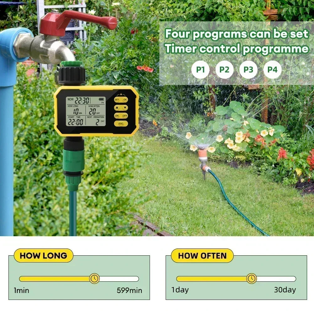NEW Arrivals Household Solar Irrigation Timer LCD Automatic Irrigation System Outdoor Smart Garden Watering Tool Adjustable Program Home Outdoor Garden Lawn Supplies