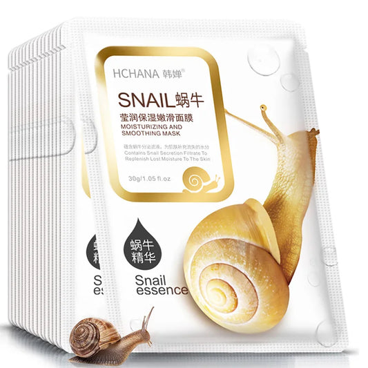 NEW 30PCS Korean Set Snail Moisturizing Face Mask Anti-Aging Wrinkles Whitening Facial Masks Sheet Mask Skin Care Korean Skin Care Products