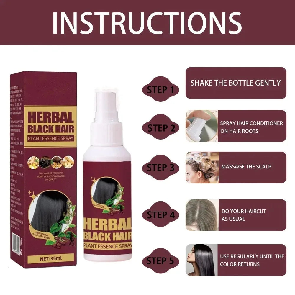 TikTok Hot-Selling Buy 10 Get 12 Free Herbal Black Hair Liquid for Frizz, Dryness, and Smoothness,  White Gray Hair Killer Remove  Restore Korean Hair Care Products