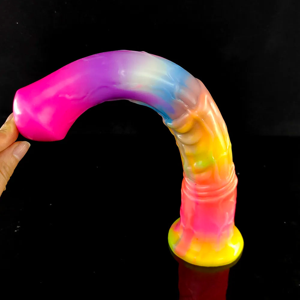 Adult FAAK Luminous Horse Dildo With Suction Cup Long Animal Penis Glow in Dark Flexible Anal Sex Toys For Women Men Erotic Products