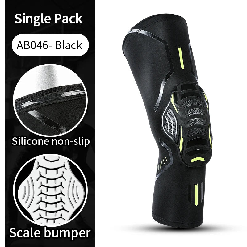 2 PCS Set Blue/Black/White/Red Color Breathable Absorb Sweat Outdoor Running Cycling Tennis Basketball Knee Pad Honeycomb Shockproof Long Leg Sleeves Knee Brace Football Sports Knee Guard