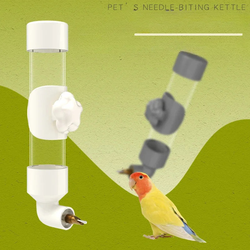 Caged Pet Bite Needle Pot Bird Drinking Water Parrot Bird Water Bottle Drinking Water Automatic Water Feeder