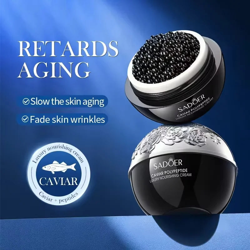 Korean Black Caviar Retinol Instant Remove Wrinkle Face Cream Anti-Aging Firming Lifting Fade Fine Lines Improve Skin Moisturize Brighten Women Skin Care Supplies Korean Products