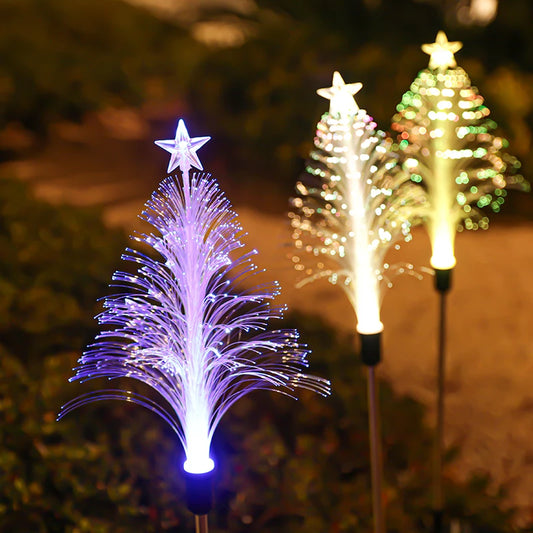 8/10/12 Set Solar Christmas Tree Lights Waterproof Outdoor LED Christmas Garden Stake Lights Decorations for Pathway Yard Christmas Decor