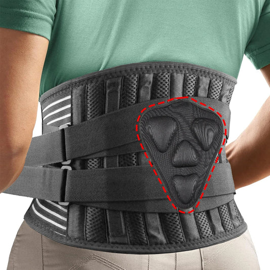 NEW Arrivals S-2XL Plus Size Gym Fitness Back Support Belt for Men Women Lumbar Support, Waist Support Back Pain Relief Brace for Sciatica, Breathable & Adjustable Support Straps