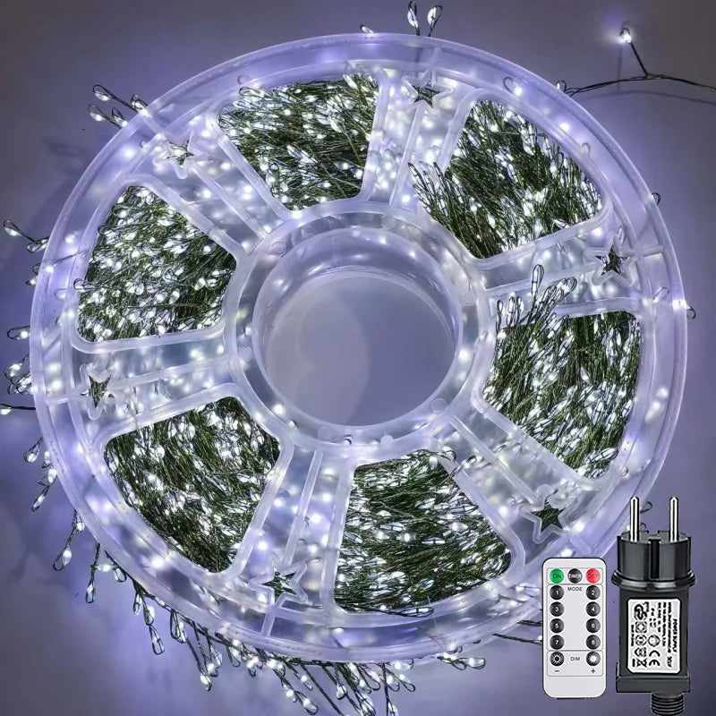 NEW Arrivals 50/75M Led String Lights Outdoor Firecracker Fairy Light String EU DC Power Copper Wire Lights for Wedding Christmas Tree Decor Lamp