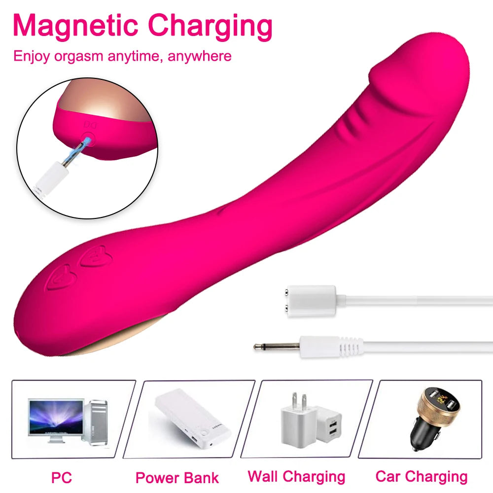 Dildo G-spot Vibrator for Women Powerful Vagina Clitoris Stimulator Soft Skin Feeling Sex Erotic Toys Products for Adults