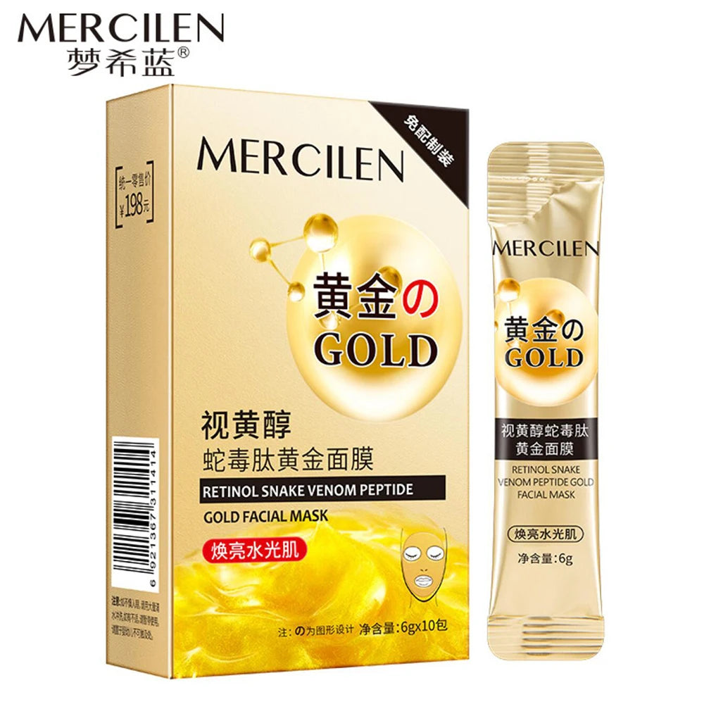 15 Colors Retinol Australian Snake Venom Peptide Gold Whitening Masks Oil Control Brighten Skin Moisturizing Face Mask Korean Skincare Products