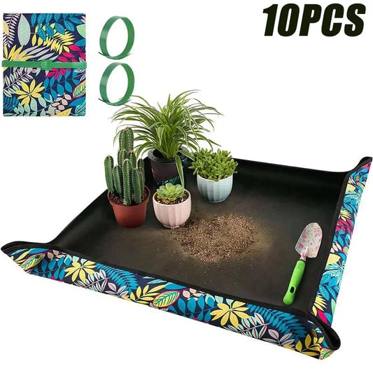 5-10PCS New Printed Oxford Gardening Mat Soil Replacement Mat Change Pots Plant Flowers Mix Soil Mat Gardening Tools Supplies