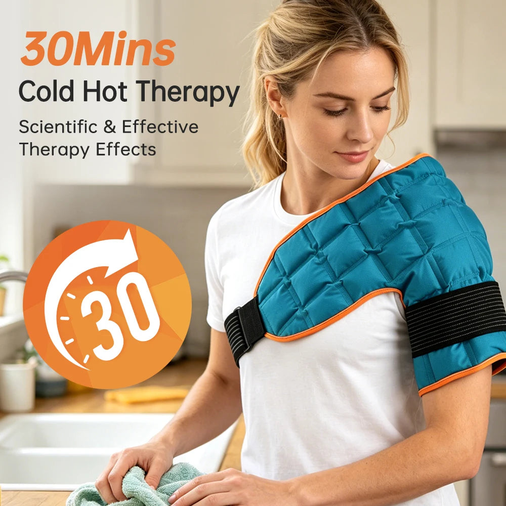 2 PCS Set Reusable Big Ice Pack Cold Hot Compress Self-Absorbing Water Knee And Shoulder Wrap Ice Therapy Sports Injuries Pain Relief Treatment  Shoulder Brace Knee Pads Health Care Supplies