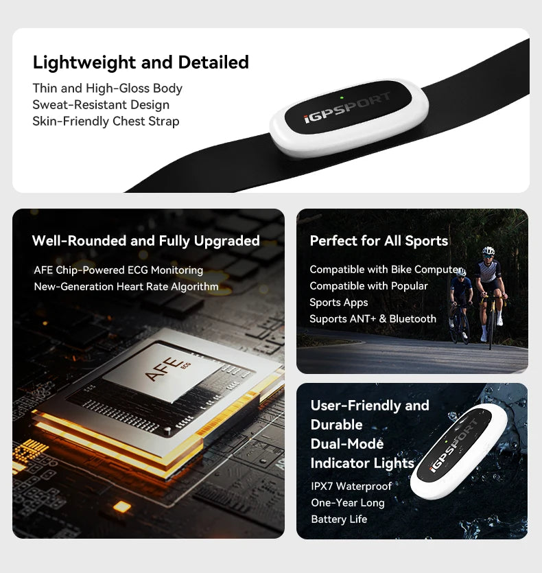 HR50 Heart Rate Sensor Bike Computer Fitness Running Sport Heart Rate Monitor Sensor IPX7 Waterproof Bike Accessories All Sports Supplies