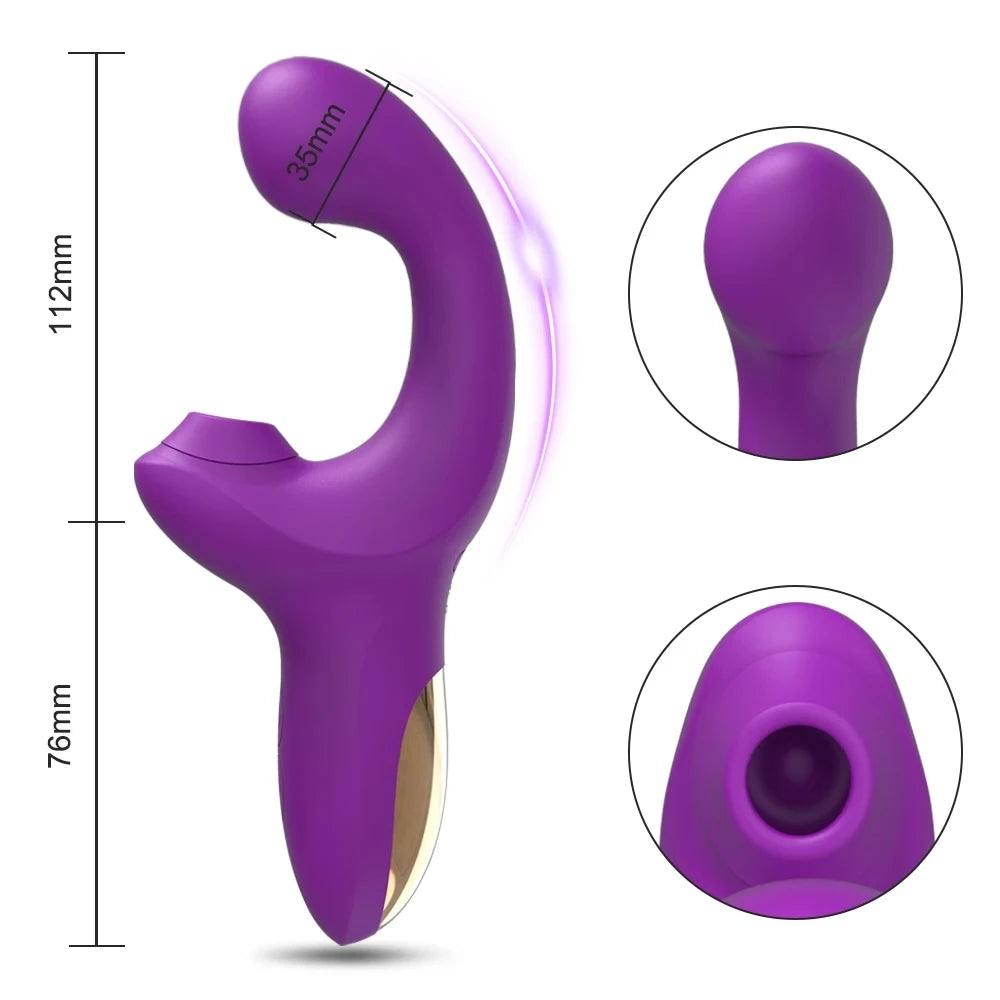 Rabbit Sucking Vibrator Clitoral G Spot Stimulation Adult Sex Toys for Women Vibrating Finger Massager with Suction Vibration