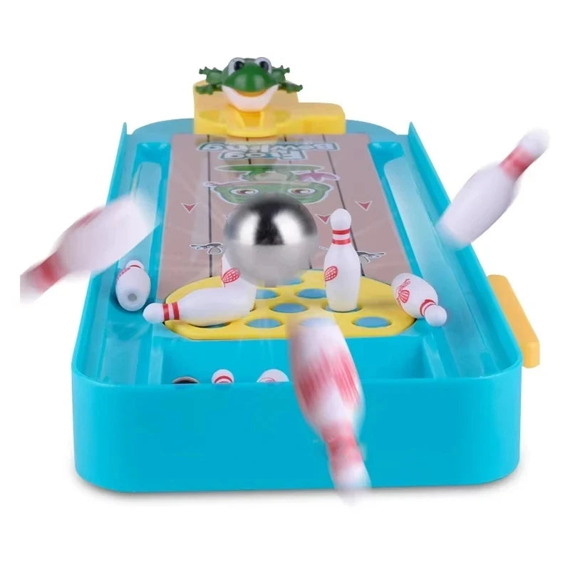 Children Mini Desktop Frog Bowling Game Toy Funny Indoor Parent-Child Interactive Table Sports Game Toy Bowling Educational Gift For Kids