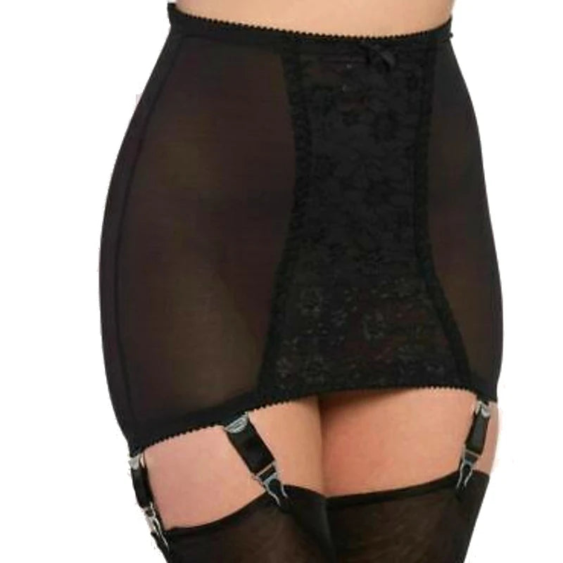 S-3XL Set  Sexy Women Vintage Lace Open Bottom Girdle Garters with 6 Straps Sexy Metal Clips Transparent Suspender Belt Female Underwear Supplies Thigh High Stockings Sets Female Ladies Luxury Lingerie Fashion Clothing