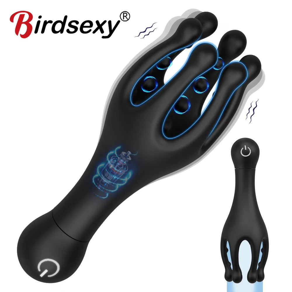 Adult Penis Delay Trainer Vibrator For Men Powerful Glans Stimulate Massager Masturbator Automatic Oral Climax Adult Sex Toy For Male