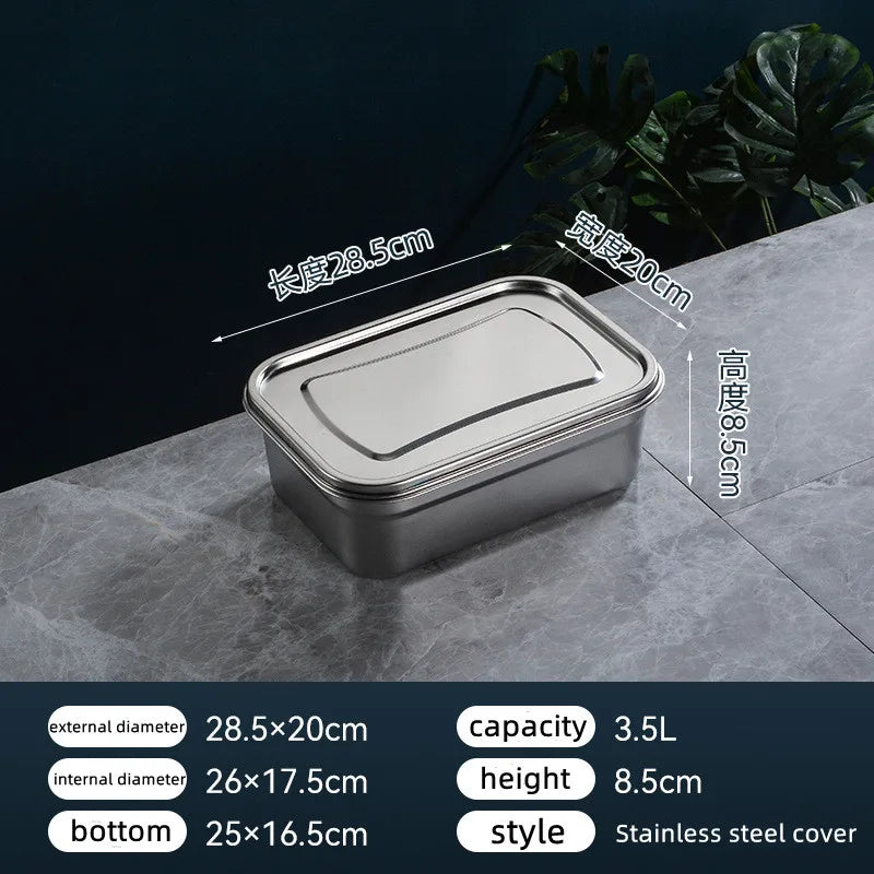 304 Stainless Steel Thermal  Insulation 100/1600/2500/3500/5300ml Top Quality Lunch Box Student Worker Portable Leak-Proof Fresh-keeping Sealed Box Food Storage Picnic Camping Barbeque Box Kitchenware Tools