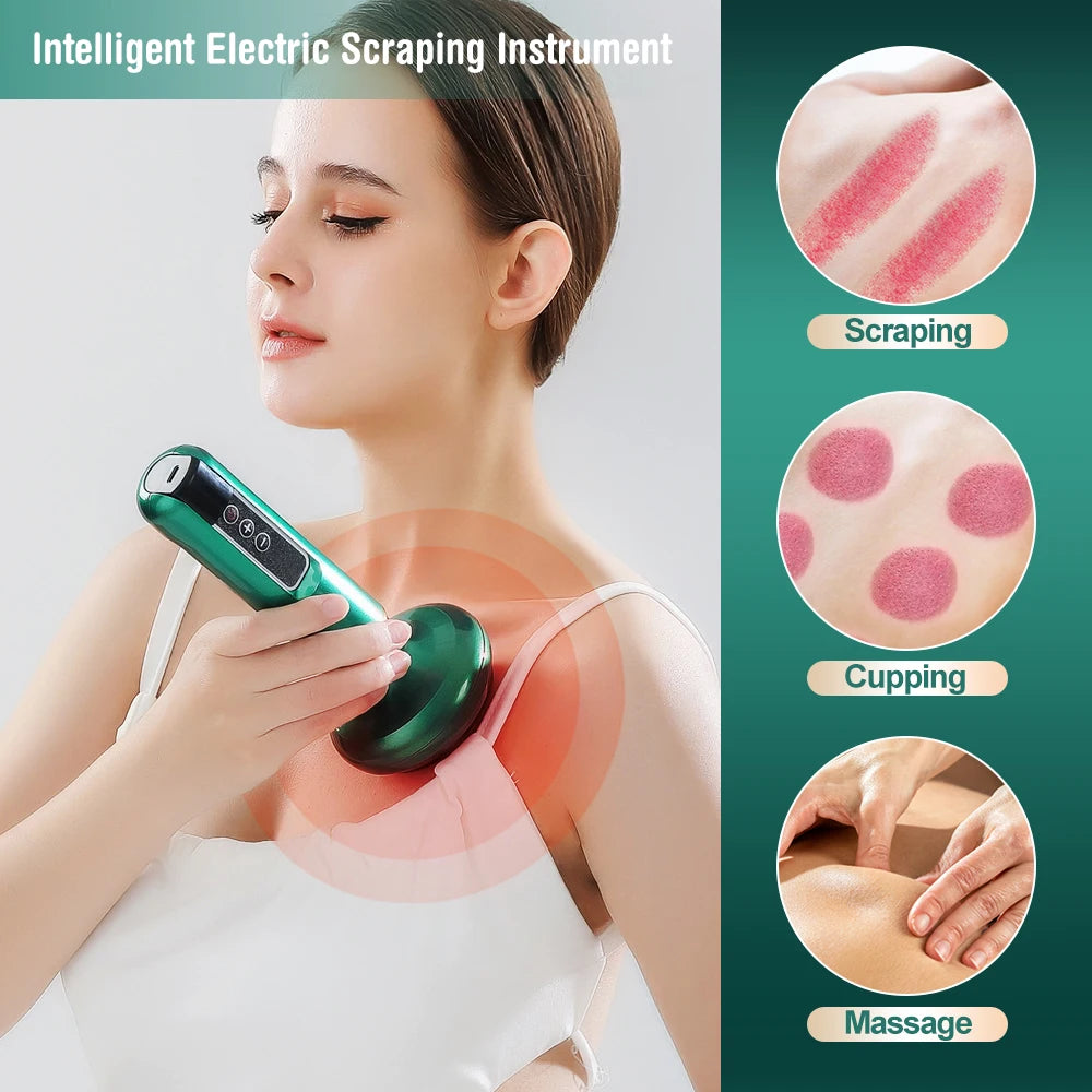 Electric Cupping Massager Vacuum Suction Cup Anti Cellulite Beauty Accessories Health Scraping Infrared Heat Body Slimming Massage Supplies