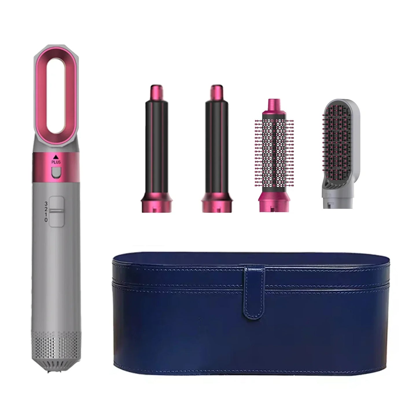 5 In 1 Set Hair Dryer And Hot Air Comb Brush With Curling Iron Hair Straightener For Fast Drying Curling Straightening And Styling Women Beauty Salon Spa Accessories Hair Care Tools Set Kit