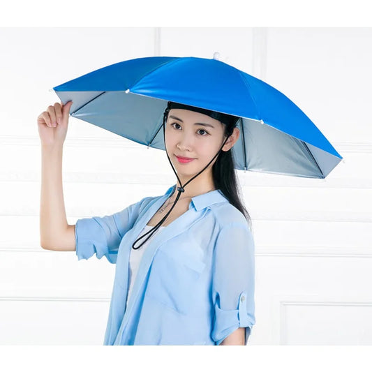 NEW Arrivals 1PC Fishing Hat Umbrella Children Adult Large Hat Head Wearing Umbrella Hat Men and Women Outdoor Folding Weather Umbrella