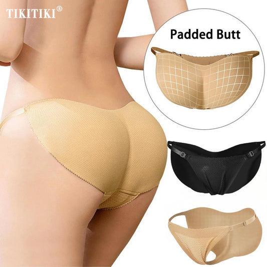 Women Sponge Padded Push Up Panties Butt Lifter Shaper Fake Ass Buttocks Hip Pads Invisible Control Briefs Underwear Underpants Female Ladies High Quality Fashion Underwear Products