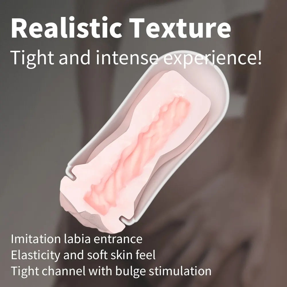 DRY WELL Male Masturbation Vagina Masturbator Cup Sexy Pocket Pussy Airflow Suction Control Masturbator for Adult Glans Trainer