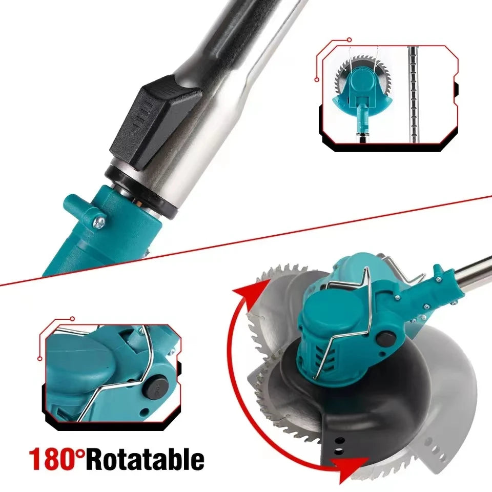 Cordless Lawn Mower Handheld Electric Grass Trimmer Adjustable Garden Tools For Makita 18V Battery