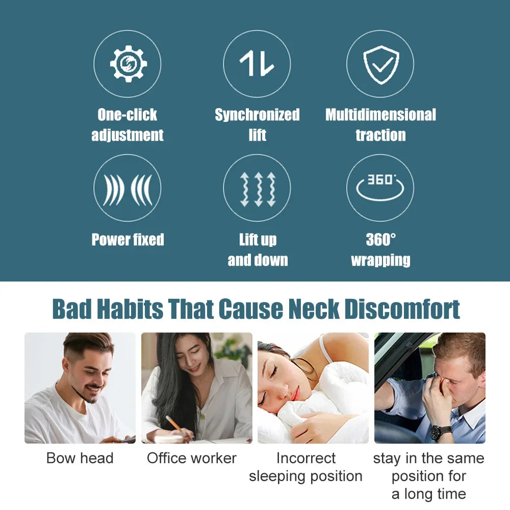 NEW Adjustable Inflatable Cervical Neck Traction Stretcher Collar Stretching Correction Neck Protection Brace Support with Air Pump Health Care Accessories