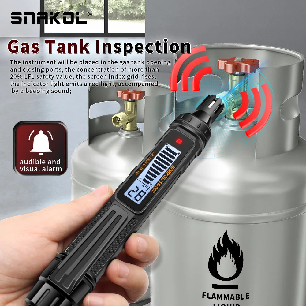 Gas Leak Detector Combustible Gas Detector With Audible and Visual Alarm For Natural Methane Household Industrial Tools